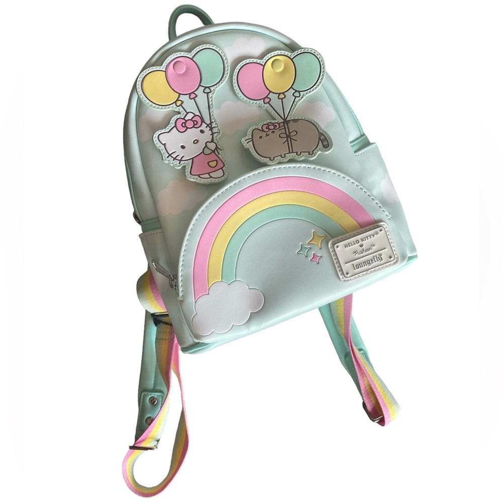 Loungefly Hello Kitty Pusheen Light Teal Moveable Pieces Mini Backpack